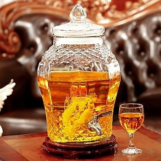Bình Ngâm Rượu Kim Cương Thủy Tinh  Có  Vòi Cao Cấp
