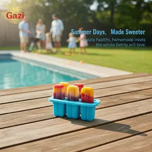 Ống Popsicle Silicon 6 Khuôn Có Thể Tái Sử Dụng Có Nắp Chống Rò Rỉ Dễ Dàng Đổ Và Làm Sạch Tủ Đá DIY Cho Trẻ Em [VN]