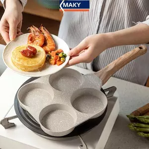 MAKY 1Pc 4 Lỗ Trứng Pancake Chảo Chiên Nonsti Chảo Skillet Pot 4 Trứng Bếp Omelet Ham Maker Cho Nhà Bếp Dụng Cụ Nấu Ăn VN