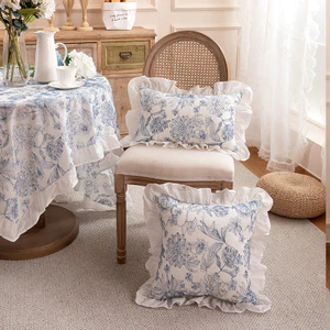 Pháp Lãng Mạn Mục Vụ Xù Nấm Ren Cotton Thêu Gối Đệm Sofa Đầu Giường Gối26062402