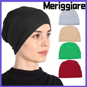 Mũ Hijab MERIGGIARE, Mũ Turban Co Giãn Modal Mềm, Bọc Phong Cách Bonnet Phụ Kiện Ung Thư Chemo Mũ Mũ Nữ Mũ nón