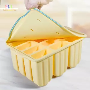 HL 12 Khuôn Làm Kem Liên Tiếp Dễ Dàng Tháo Rời Khay Silicon Popsicle Cho Tủ Đông Tự Chế Đá Viên Có Nắp Nhà Bếp Món Tráng Miệng LMWU