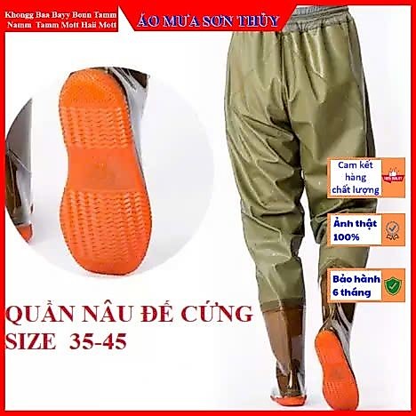 { CHUẨN-LOẠI 1 } Quần Ủng NÂU Lội Nước Đế Cứng Thế Hệ Mới, Ủng Bảo Hộ Lao Động, Dày Cao Cấp 2 Lớp aomuasonthuyhn