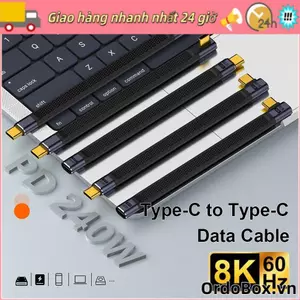 Dây ORDOBOX USB C sang Type C, Cáp USB4.0 linh hoạt 8K 60HZ, Chip đánh dấu điện tử Laptop Điện thoại di động PD 240W Cáp dữ liệu