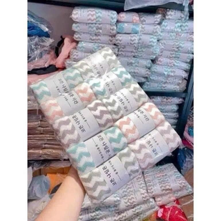 Combo 10 Khăn Lau Mặt Lông Cừu Chất Liệu Microfiber Siêu Mềm Mịn Thấm Hút Tốt Kích Thước 30x50 cm