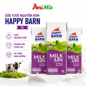 Sữa Tươi Nguyên Kem Happy Barn 1L Thơm Ngậy Tự Nhiên, Giàu Dinh Dưỡng