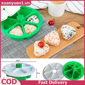 XUAN Mới Nhất 6 Ngăn Cơm Máy Làm Bóng Báo Chí Chống Dính DIY Nhựa Hình Tam Giác Sushi Cơm Bóng Khuôn Dụng Cụ Nhà Bếp Hộp Cơm Trưa VN
