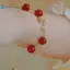 Kudosation Hoa Hồng Vàng Mã Não Đỏ Tự Nhiên Hạt Tròn Có Thể Điều Chỉnh Vòng Tay Nữ Đồ Trang Trí Phong Cách Nhẹ Nhàng Trang Sức Mỹ Quà Tặng Đẹp