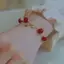 Kudosation Hoa Hồng Vàng Mã Não Đỏ Tự Nhiên Hạt Tròn Có Thể Điều Chỉnh Vòng Tay Nữ Đồ Trang Trí Phong Cách Nhẹ Nhàng Trang Sức Mỹ Quà Tặng Đẹp