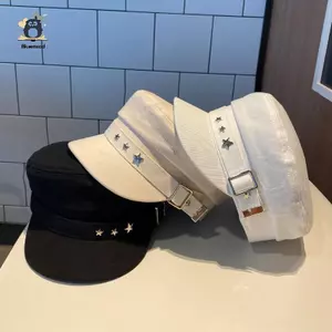Mũ Nồi Nữ Cotton Du Lưỡi Mũ Xuân Thu Đông Anh Retro Phong Cách Hải Quân Hàn Quốc Báo Họa Sĩ Mũ Mới