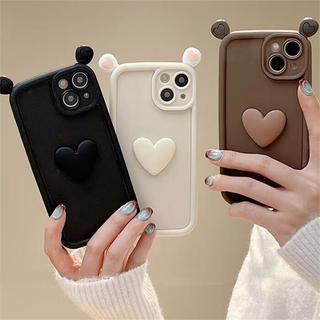 Ốp Điện Thoại Trái Tim Tình Yêu 3D Dễ Thương Cho IPhone 17 16 15 14 13 12 11 Pro Max Plus 16E Silicon Mềm Thời Trang Hàn Quốc Màu Kẹo Sáng Tạo