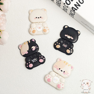 【Chamvn】Giá đỡ điện thoại dễ thương hình gấu xoay 360 độ ốp lưng điện thoại hình hoạt hình có gương trang điểm.
