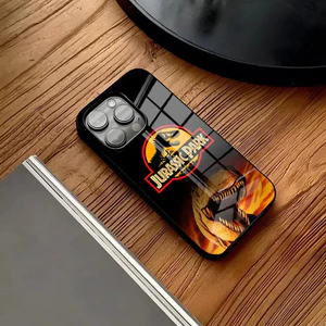 BK-1 J-Jurassic Park Khủng Long Thế Giới Ốp Lưng Điện Thoại IPhone 16 15 14 Pro 11 13 12 Mini 6 8 7 Plus Kính Thiết Kế Sang Trọng Cove
