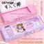 GETVOW Pencil, Khóa mật khẩu kép Hộp văn phòng phẩm bật lên tự động, Phim hoạt hình hai lớp lưu trữ Hộp bút chì Quà tặng