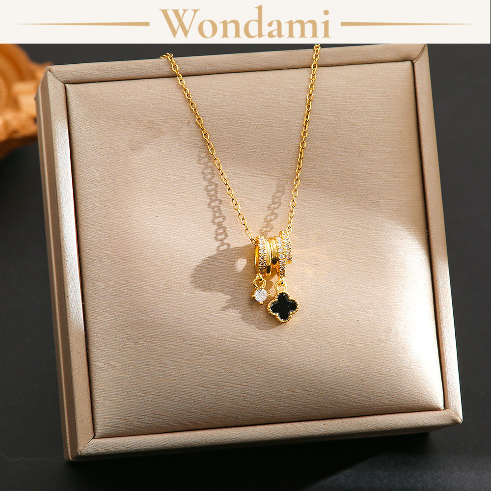 Vòng Cổ Nữ Thép Titan Đính Đá Zircon Dáng Xương Quai Xanh Chuẩn Hàn Không Phai Màu 801