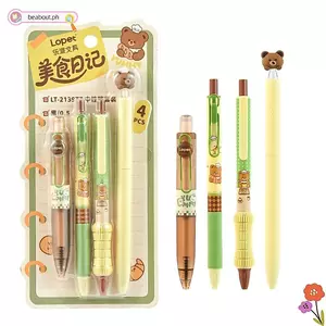 BEABOUT 4 Bút bi, Bộ bút Gel mực đen 0,5mm ST Tip, Bút trung tính khô nhanh