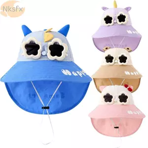 Mũ vành rộng cho bé NKSFX, Mũ chống nắng có thể tháo rời nhanh khô, Mũ chống nắng bảo vệ cổ thoáng khí thời trang ngoài trời