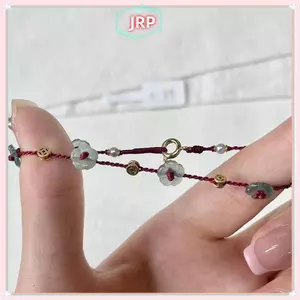 JRP Phong Cách Trung Hoa Đơn Giản Đường Đỏ Luy Vòng Tay Hoa Đính Hạt Vòng Tay Nữ Handmade Dây Vòng Tay Trang Sức JRP
