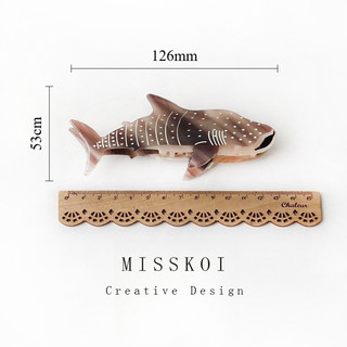 MISMEMO Kẹp Tóc Cá Voi và Cá Mập Phong Cách Mới, Acetate Đen Trắng Xanh, Dễ Thương cho Phụ Kiện Tóc Thời Trang