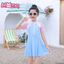 Đồ bơi thể thao thoáng khí thân thiện với da dành cho trẻ em, đồ bơi kiểu váy một mảnh màu dành cho bé gái