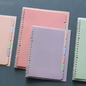 Sổ tay chất kết dính màu TUYỆT VỜI, A5 / B5 với Sổ tay dòng chia chỉ mục Pastel, Sổ tay học sinh mềm có thể đổ lại