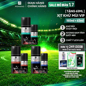 Xịt khử mùi cho nam cao cấp VIP Romano 150ml (Tặng mùi ngẫu nhiên)