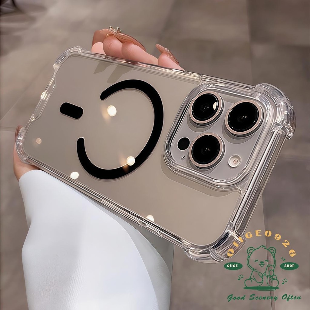Túi khí chống rơi acrylic từ tính Vỏ điện thoại iphone16 Pro Max 15 14 13 12 11 vỏ cho vỏ iPhone Vỏ mềm silicon TPU chống sốc