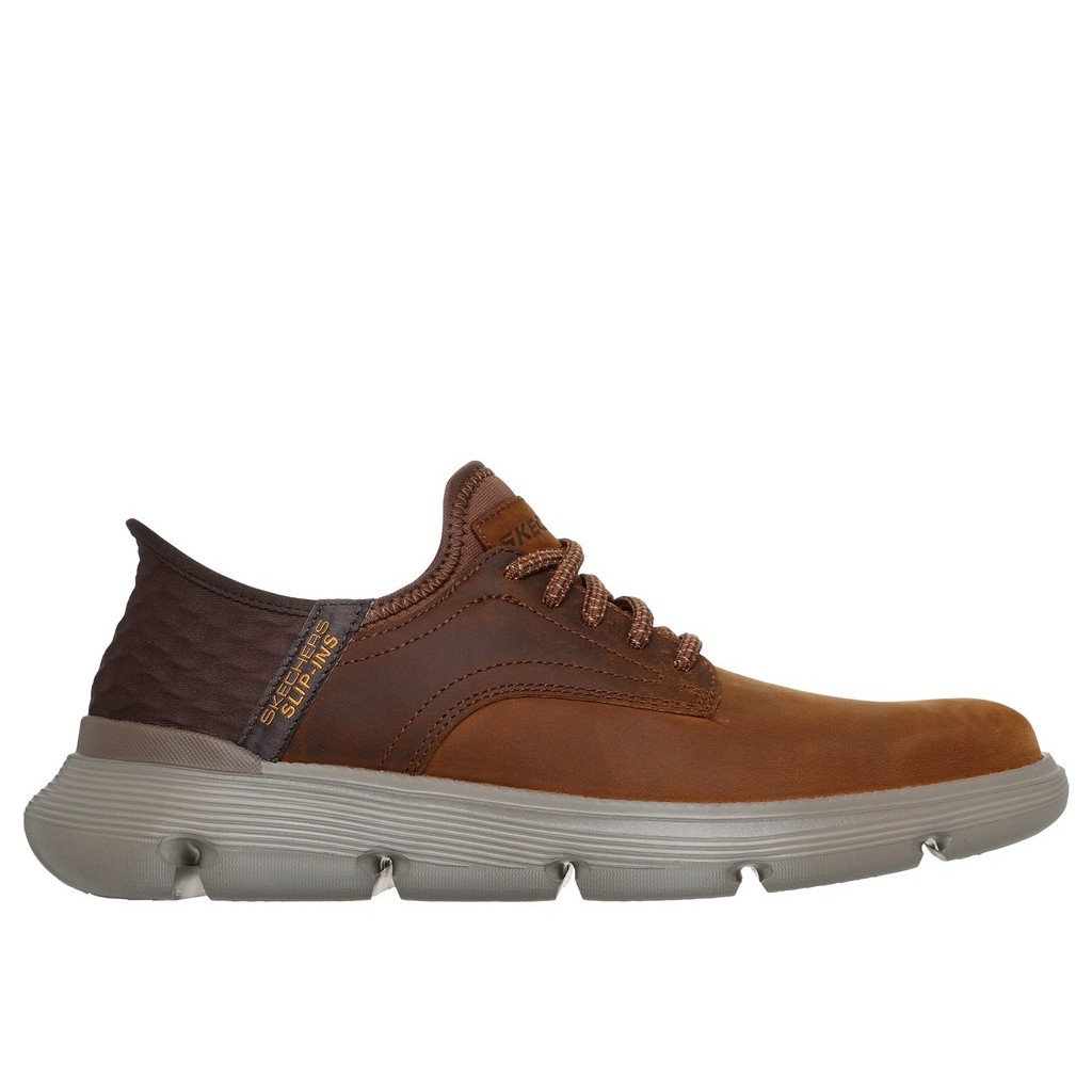 Giày Skechers Oxford chính hãng Slip-ins Garza Gervin Brown - Nâu