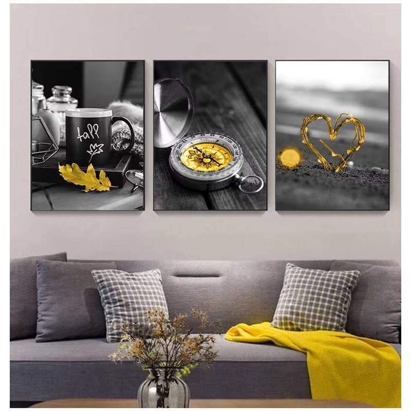 Phòng Khách Trang Trí Tranh Hình Ảnh Phong Cách Bắc Âu Đen Trắng Phong Cảnh Áp Phích Và In Hình canvas Bộ Tranh Nghệ Thuật Phong Cảnh Vàng Trang Trí Tường