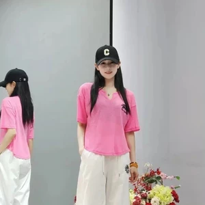 Áo thun nữ short sleeves, thêu handmade, phong cách thể thao thời trang, phù hợp mùa hè
