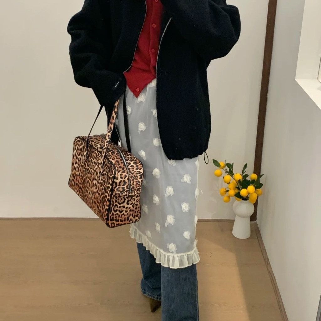 Milyfashion Váy Ren Cao Cấp Niche Phong Cách Mới Ba Chiều Hoa Co Giãn Eo Mông Rèm Quần Áo Nữ