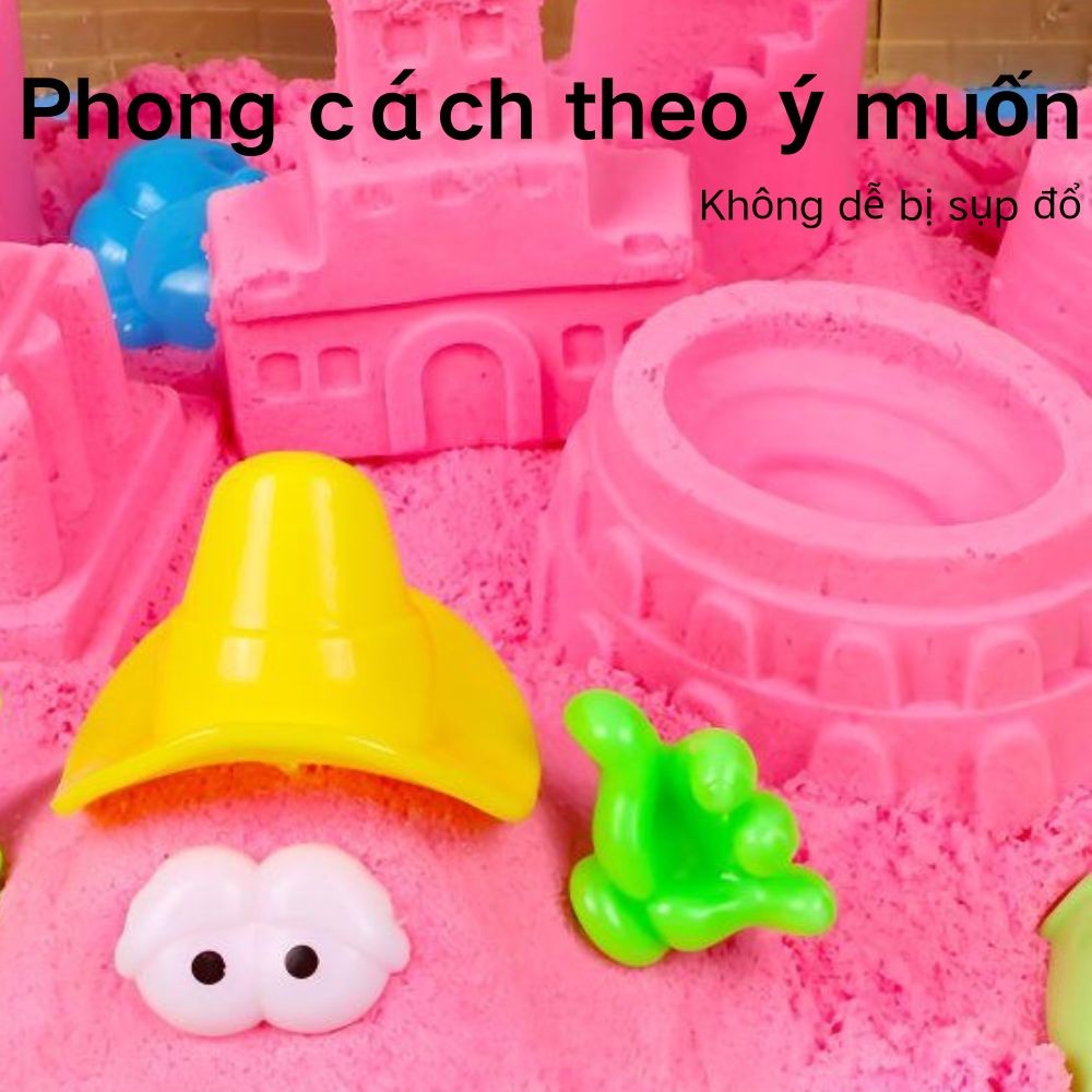 Kinetic Motion Sand Playset with Molds Inflatable Safe Non-toxic Space Sand Toys for Kids