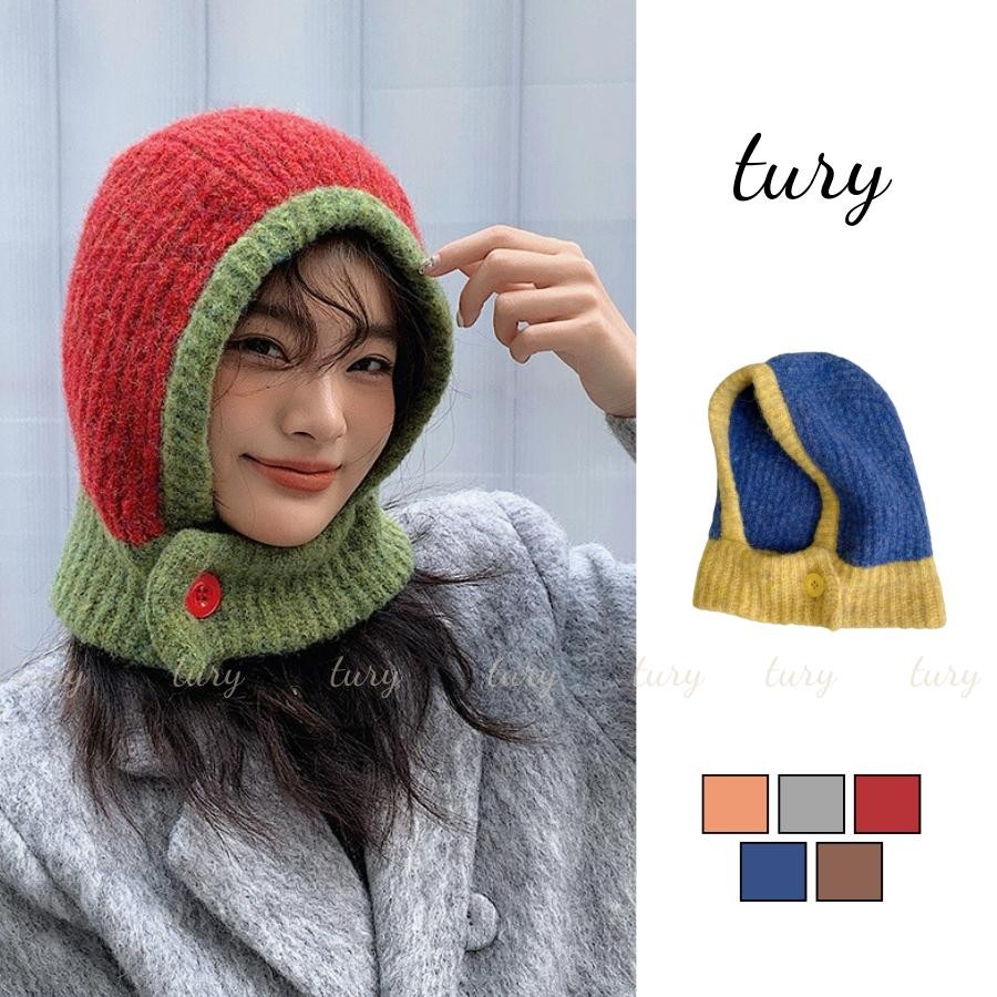 Nón Len Unisex Nam Nữ - Tury - Mũ Len Chui Đầu Phối 2 Màu - NL023