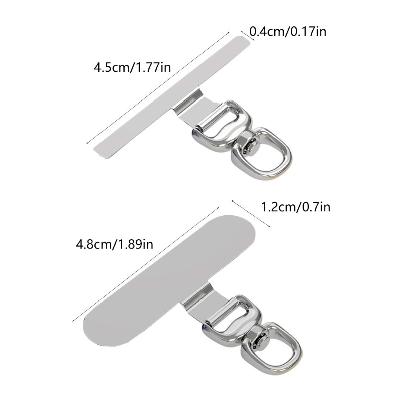 Redbaiaa1 Dây đeo điện thoại bằng thép không gỉ Tab mỏng Miếng dán chống gỉ Xoay cho dây đeo cổ tay đeo chéo an toàn