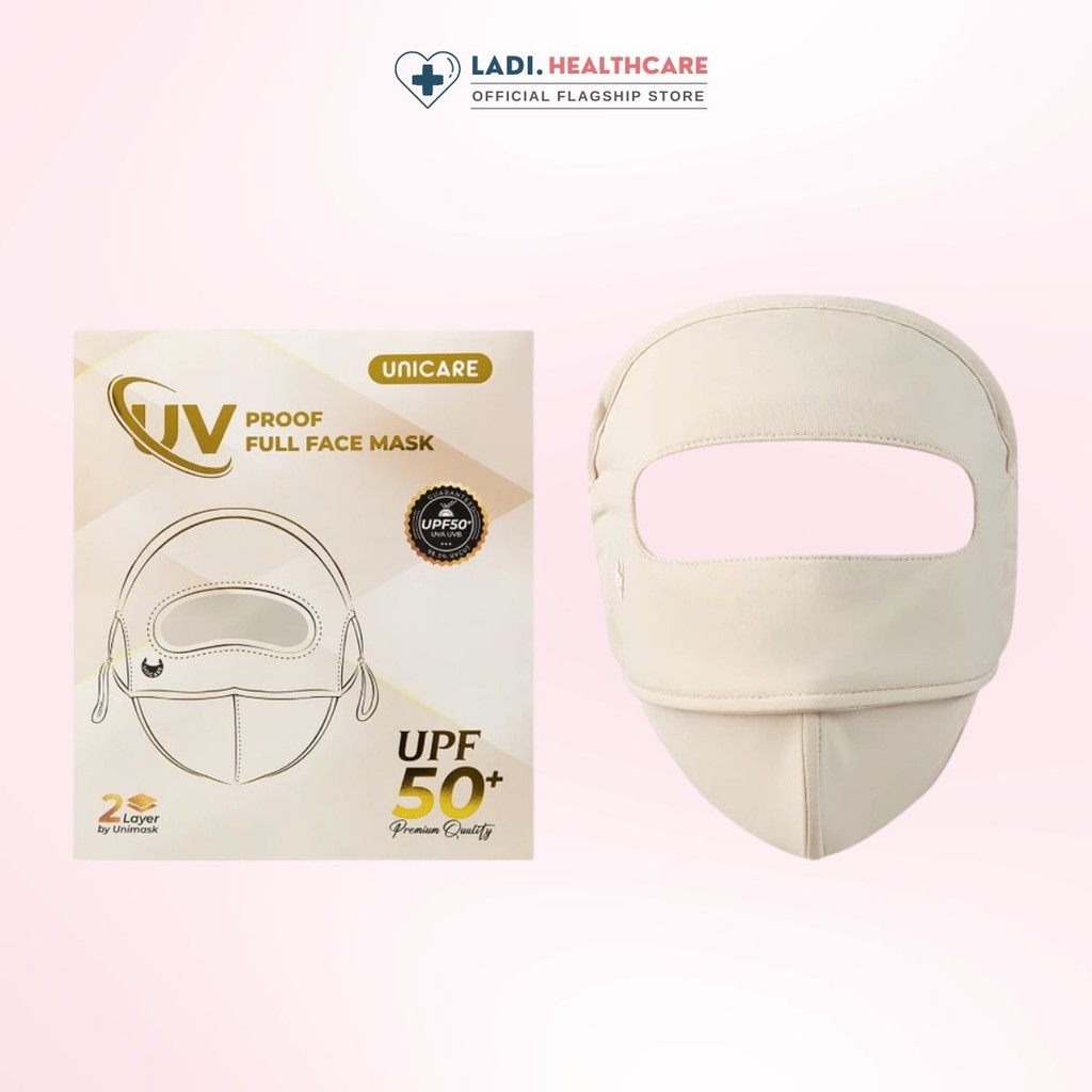 Khẩu trang UNICARE vải chống nắng toàn mặt Full Face thoáng khí, ngăn tia UV, chống nắng UPF 50+