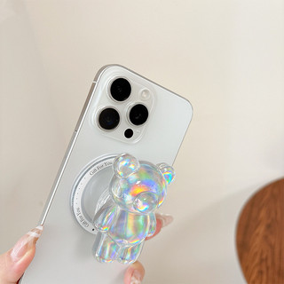 Dễ Thương 3d Hoạt Hình Tròn Từ Tính Giá Đỡ Điện Thoại Cho IPhone 16 15 14 13 12 Pro Max 14 Plus Có Thể Gập Lại Vòng Tay Co Giãn Để Bàn Đứng P2