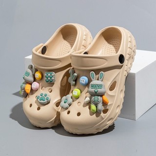 Dép nhựa hoạt hình bít mũi cho bé - Dép lỗ siêu nhẹ chống trơn, kiểu Crocs cá tính