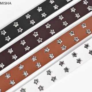 Misa Thời Trang Nam Nữ Phong Cách Punk Dây Xích Dây Có Thể Điều Chỉnh Ngôi Sao Rỗng Đôi Ngực Khóa Kim Loại Da Quần Jean Dây Thắt Lưng