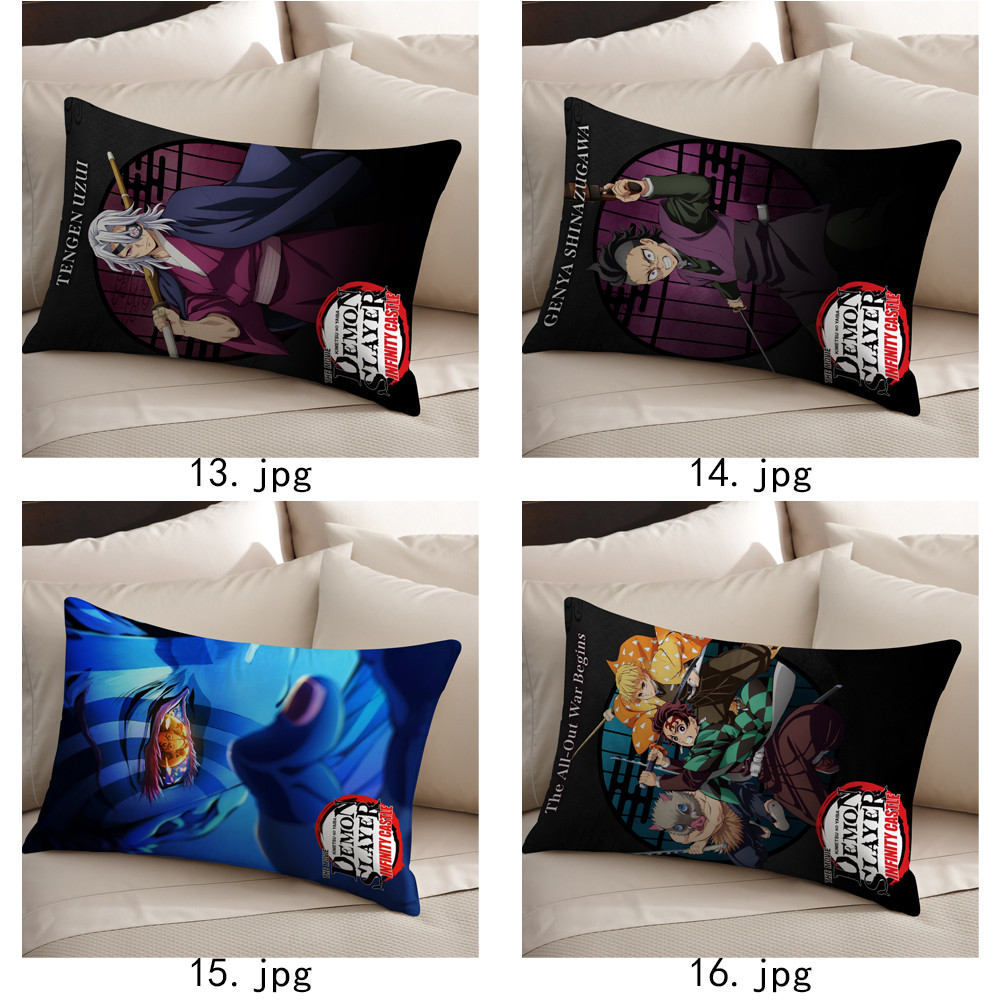 Vỏ gối hình chữ nhật Demon Slayer Kimetsu no Yaiba Vỏ gối Polyester in một mặt (Không có lõi)