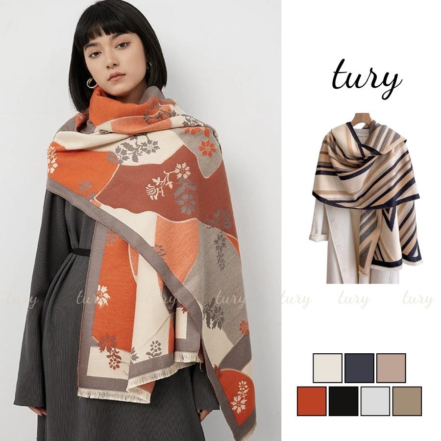 Khăn Quàng Cổ Len Unisex Nam Nữ - Tury - Khăn Len Choàng Cổ Họa Tiết - LN075