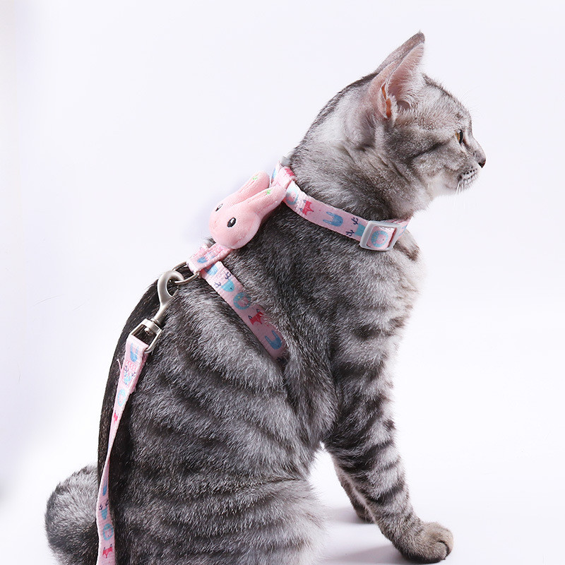【Ready Stock】 I-Shaped Anti Breaking Loose Cat Pulling Rope Rabbit Model Adjustable Cat Rope Chest Strap hnfy