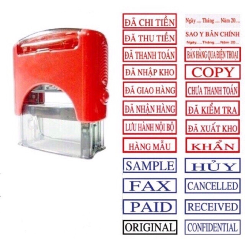 [ CHÍNH HÃNG ĐÀI LOAN, BẢO HÀNH MẶT DẤU ] Khắc Con dấu, mộc đóng dấu tên 1-2 dòng  Shiny S-222/ S-308.