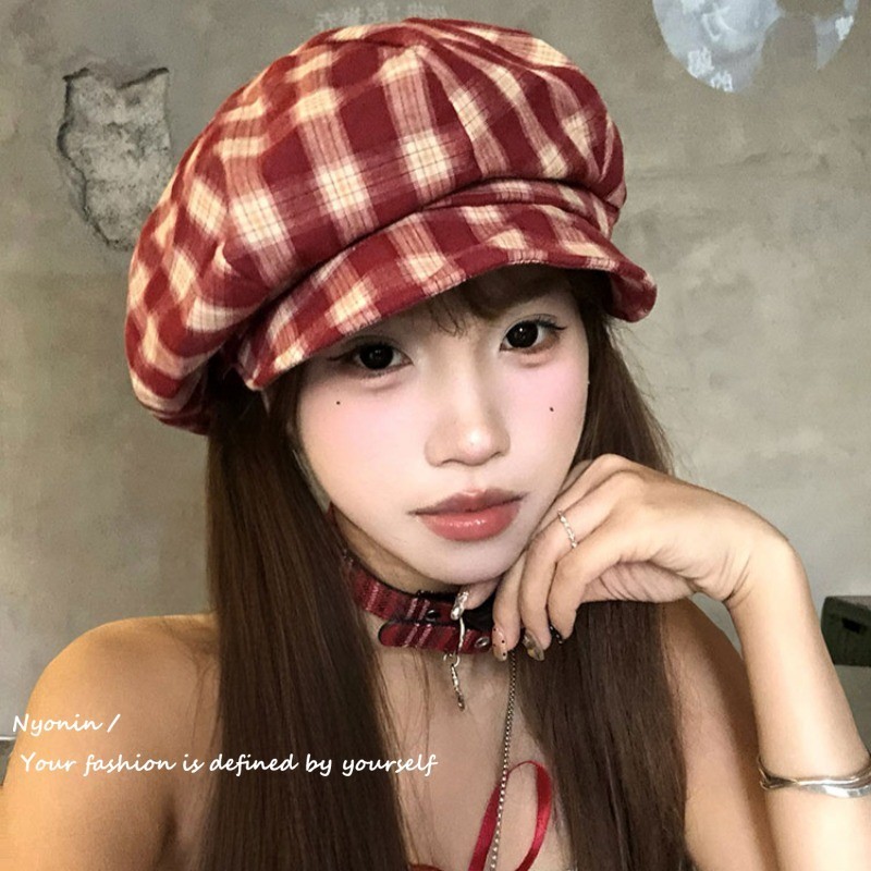 Mũ nồi kẻ sọc cổ điển phong cách Preppy Nhật Bản dành cho nữ