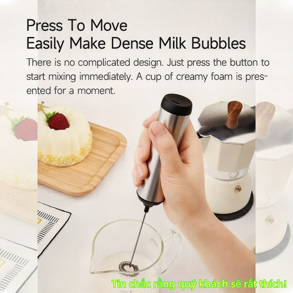Máy đánh bọt cafe cầm tay (có/không giá đỡ): Điện cấp thực phẩm, 10s xong bọt – Dùng siêu tiện!