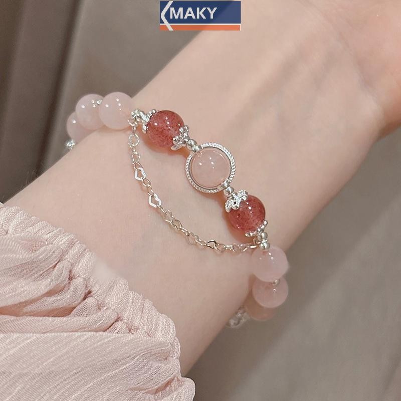Onetimingcool Thời Trang Ngọt Ngào Pha Lê Đính Hạt Vòng Tay Cho Bé Gái Ngôi Sao Mặt Trăng Mặt Dây Chuyền Vòng Tay Trang Sức Phụ Kiện Tình Bạn Quà Tặng VN