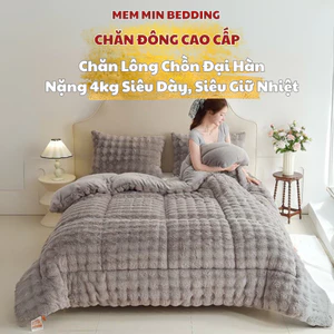 Chăn lông chồn siêu nặng 4kg Memminbedding không rụng lông, bết dít hay bay màu, làm ấm nhanh - CH658