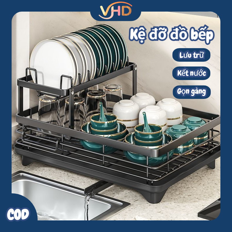 Kệ đỡ đồ dùng bếp, thu gom đĩa bát đũa, hỗ trợ rót nước, giữ bếp trật tự hơn，Nhiều kiểu dáng có thể chọn