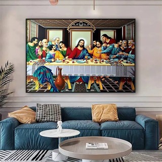 Bức tranh nổi tiếng của Leonardo Da Vinci _ Bữa tối cuối cùng _ In vải Tranh nghệ thuật treo tường hiện đại Phòng khách Trang trí phòng ngủ Poster