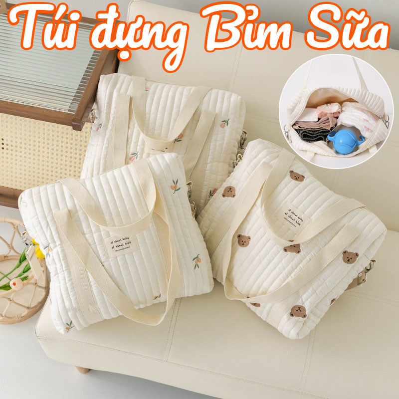 Túi đựng Bỉm Sữa,Phong Cách Hàn Quốc Kèm Quai Tiện Lợi,Xe Đẩy Phụ Kiện,Túi Xách đa Năng