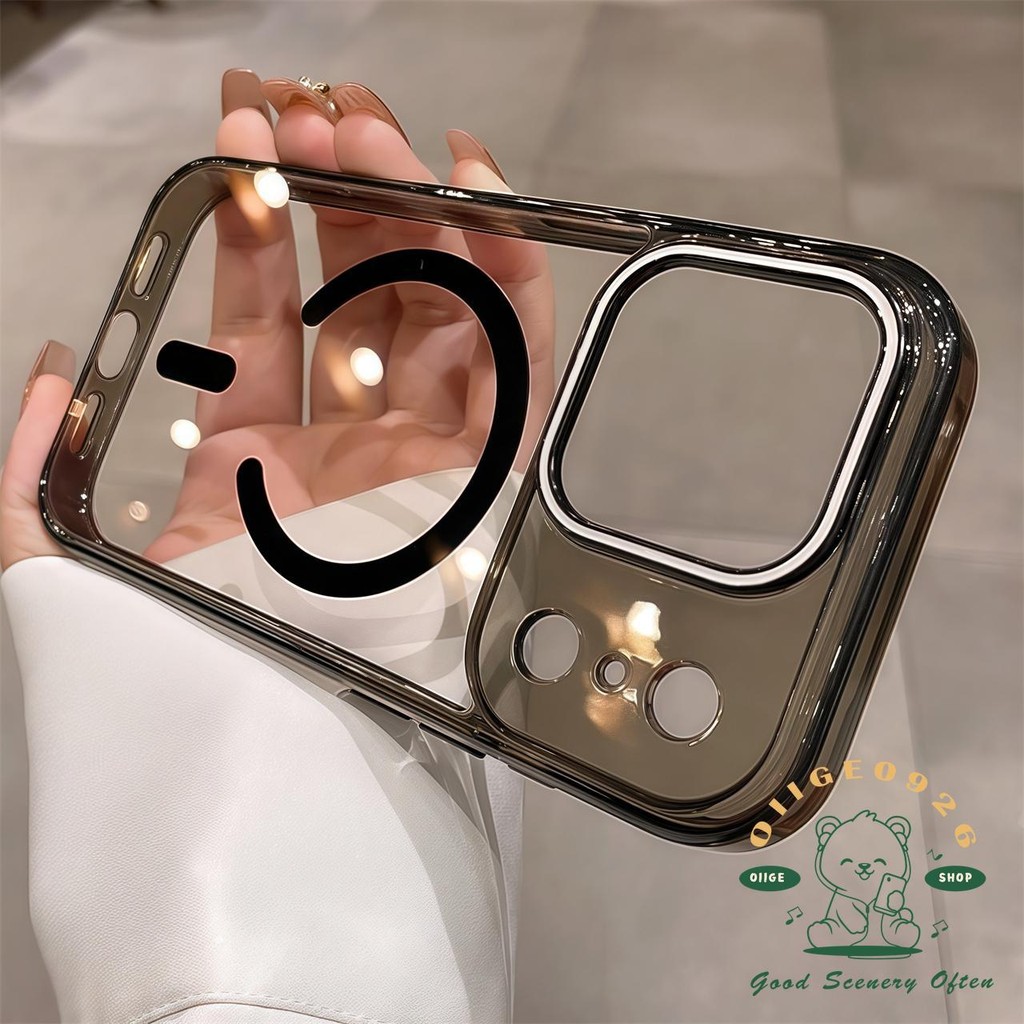 【 Ốp lưng iPhone17 】 Vỏ điện thoại từ tính pha lê đá cam iphone17 Pro Max 16 15 14 13 cho vỏ iPhone vỏ mềm silicon TPU chống sốc